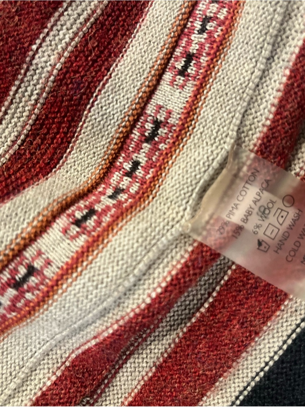 Peruvian Connection Luxury Artisanal Open Front Cardigan Sweater Duster Large - Picture 9 of 9